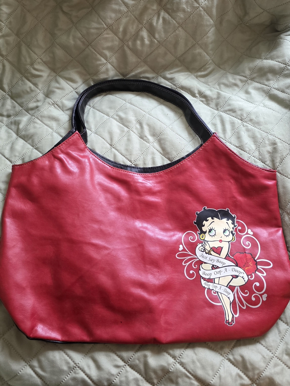 NWOT- Betty Boop Red Tote Bag with Graphic Accent